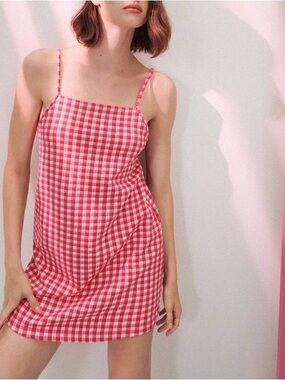 Zara Pink Gingham Mini Dress